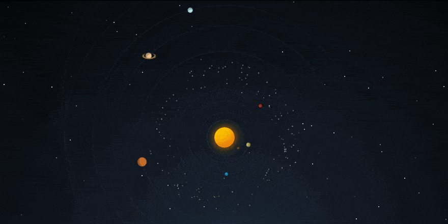 Pure CSS Solar System Animation – CodeMyUI