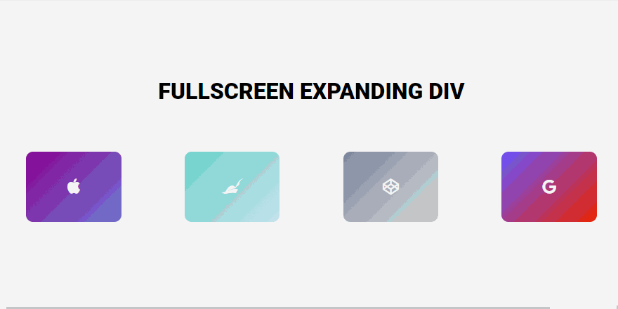 Div to Fullscreen on Click – CodeMyUI