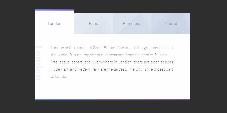 Accordion Tabs Design With Tab Label Slide-in Animation – CodeMyUI